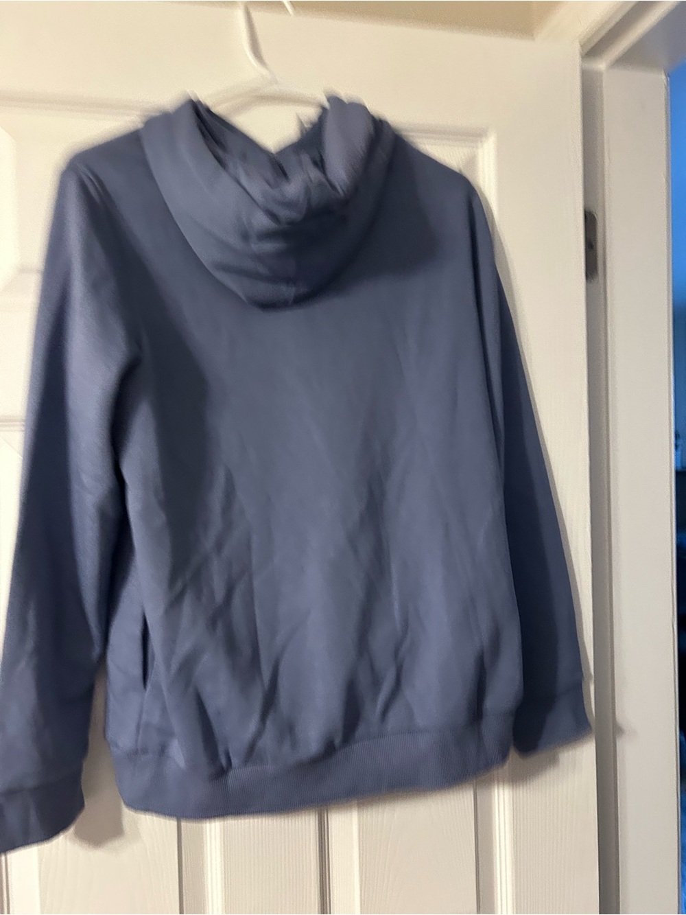 adidas Blue Pullover Hoodie with White Logo - Picture 2 of 3